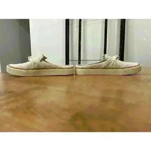 EUC TOMS Women’s Heritage Tan Canvas Sunrise Now Slip On Mule, Sz 9.5 - Picture 1 of 7